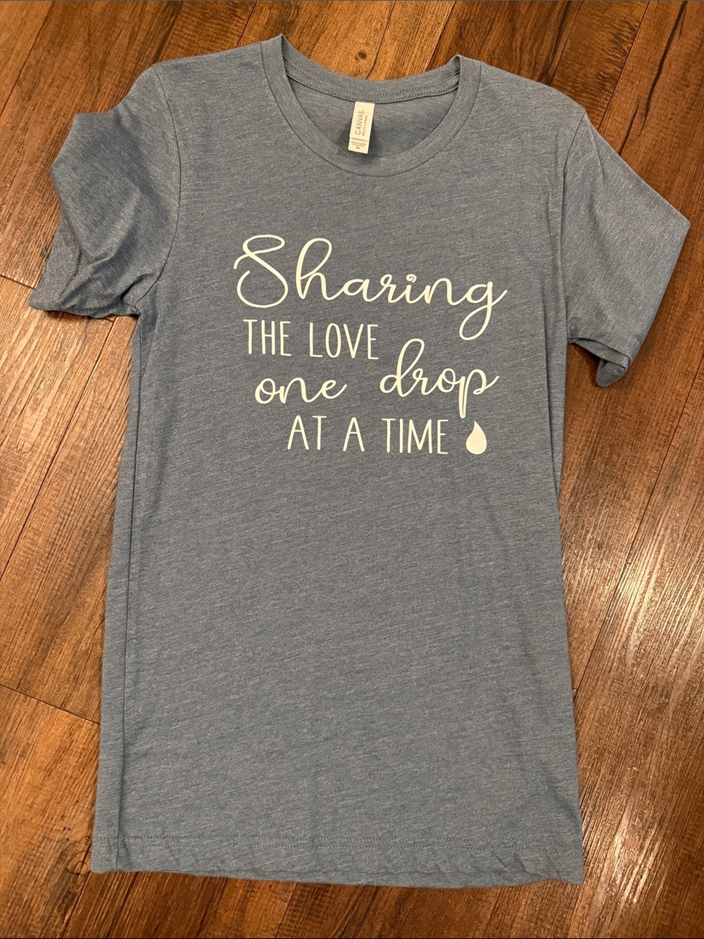 Women’s Heather Blue Graphic Tee - Sharing The Love (for my Oil ladies)